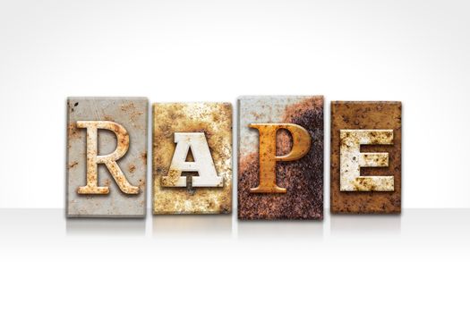 Rape Letterpress Concept Isolated on White
