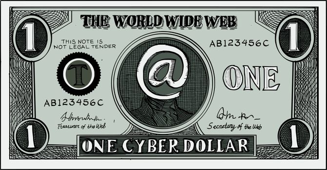 One Cyber Dollar Etching