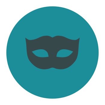 Privacy Mask icon. This round flat button is drawn with soft blue colors on a white background.