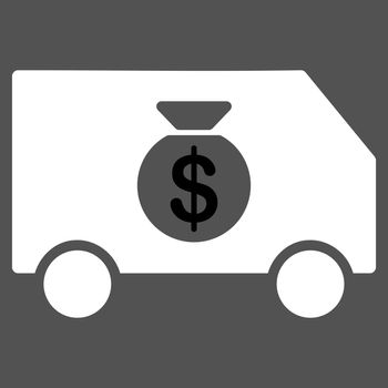 Collector Car icon from Commerce Set. Vector style is bicolor flat symbol, black and white colors, rounded angles, gray background.