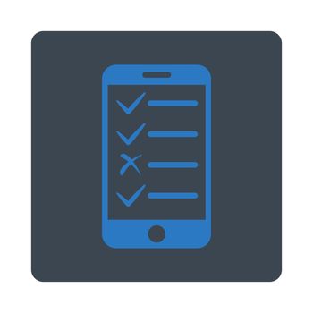 Mobile Tasks icon. Glyph style is smooth blue colors, flat square rounded button, white background.