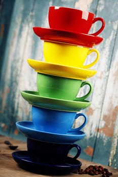 Colorful coffee cups 