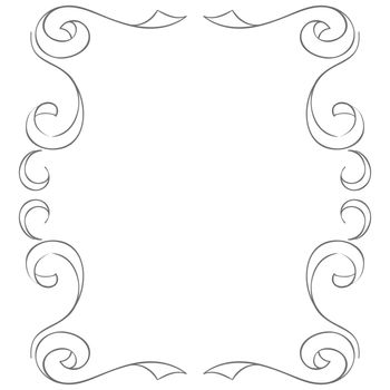 Ornate vector frame on white background. Hand drawing