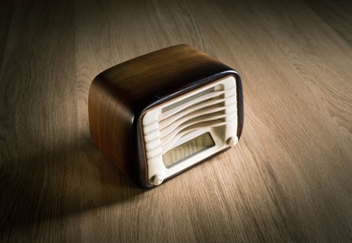 Vintage radio on a desk
