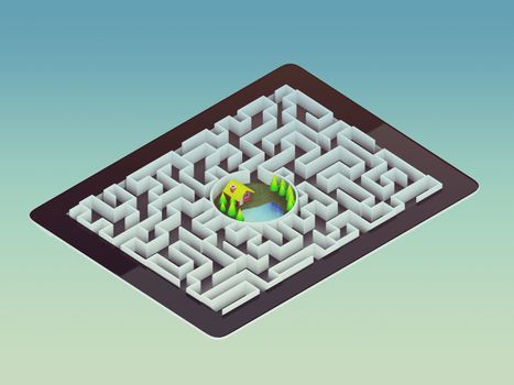 Maze Strategy Success Solution Determination Direction Concept