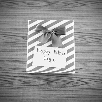 gift box with card write happy father day black and white color 