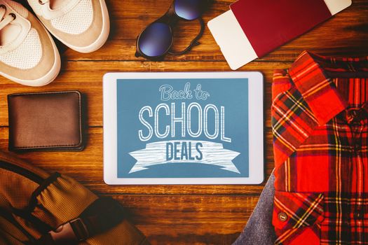 Composite image of back to school deals message