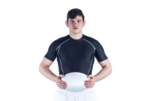 Rugby player holding a rugby ball
