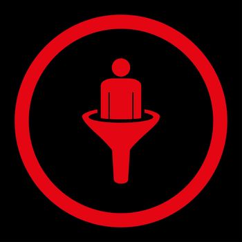 Sales funnel flat red color rounded glyph icon