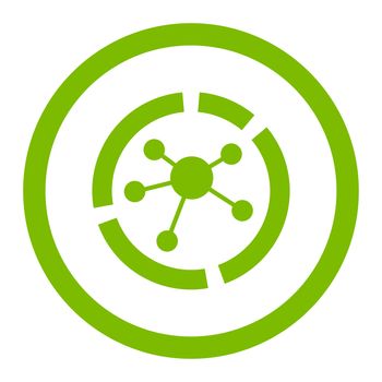 Connections diagram flat eco green color rounded glyph icon