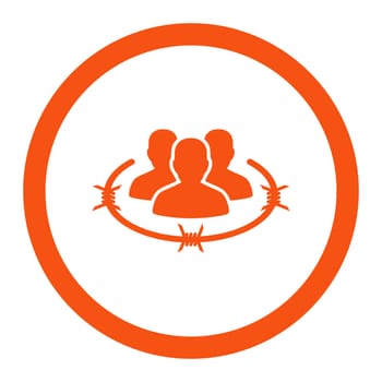 Strict management flat orange color rounded glyph icon