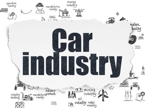 Industry concept: Car Industry on Torn Paper background