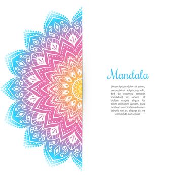 Vector illustration of Color Mandala background template