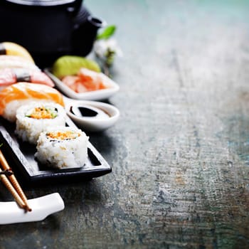 Closeup of fresh sushi 