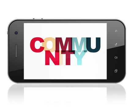 Social network concept: Community on Smartphone display
