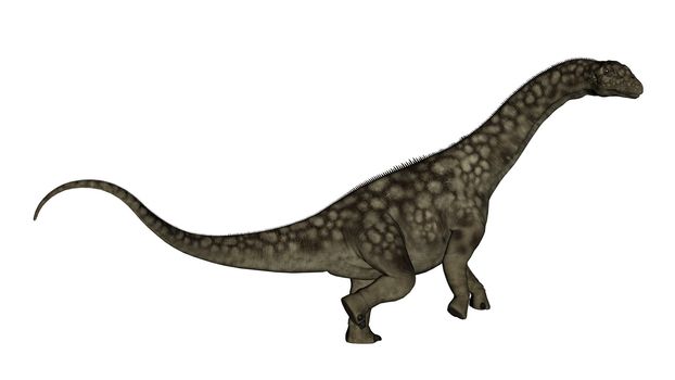 Argentinosaurus dinosaur standing up - 3D render