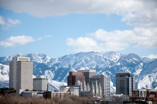 Salt Lake City Skyline in the Winter