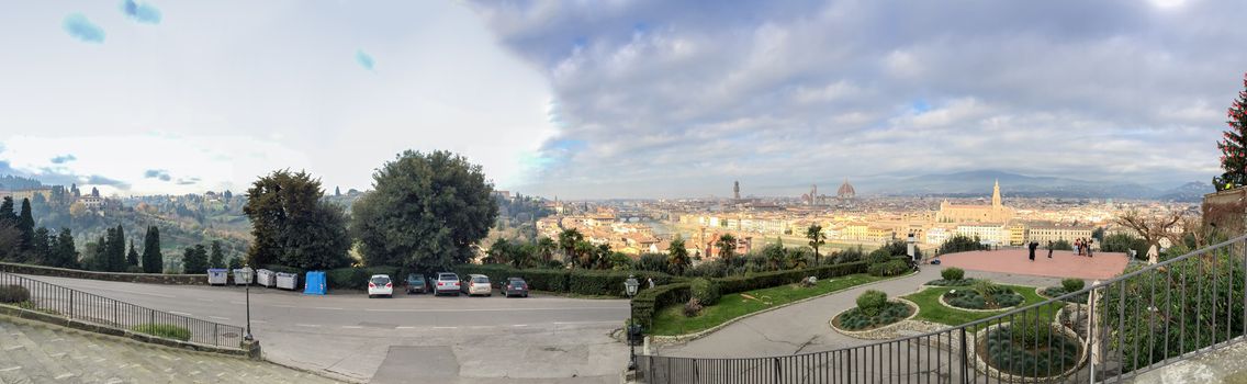 Beautiful panoramic view of Florence from Michelangelo Square