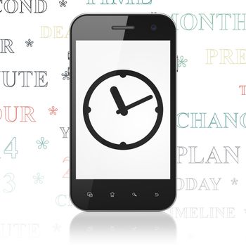Time concept: Smartphone with Clock on display