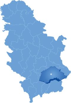 Map of Serbia, Subdivision Jablanica District