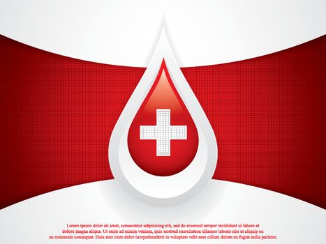 White background with red blood elements
