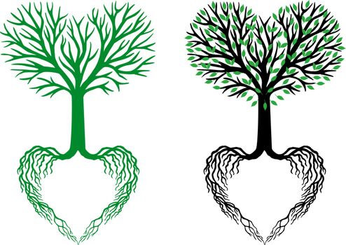 tree of life, heart tree, vector