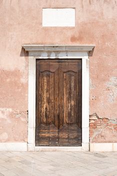 Wooden doors in old-fashioned house