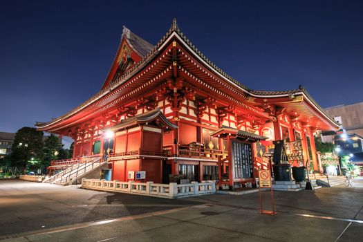 Sensoji japanese temple at night 