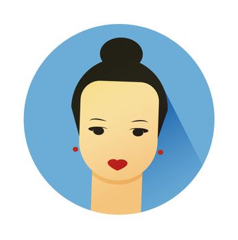 Vector illustration of girl with cute hair style