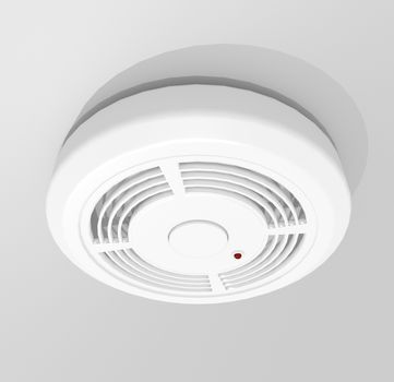 Illustration depicting a white round smoke detector.