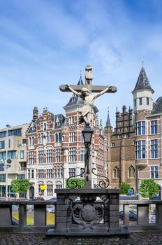 Crucifix located in the Het Steen Castle in Antwerp