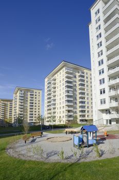 Modern apartment buildings