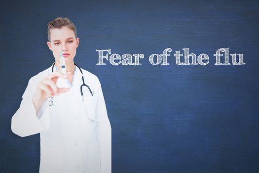 Fear of the flu against chalkboard