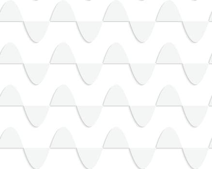 Paper white horizontal semi ovals in row