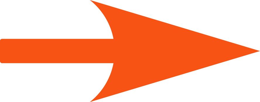 Arrow Axis X flat orange color icon