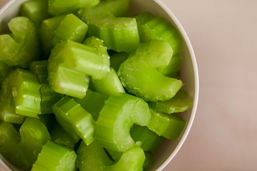 Portion cup of celery pieces