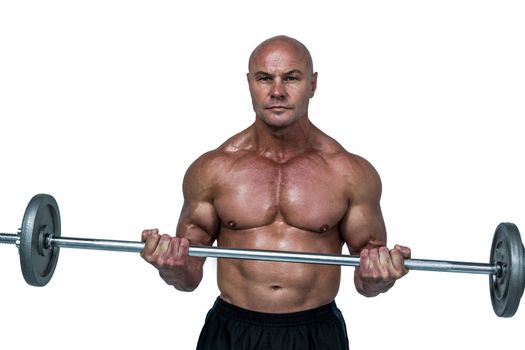 Portrait of bodybuilder lifting crossfit