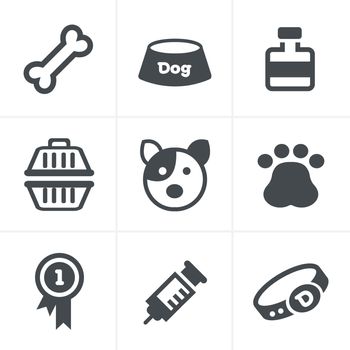 Dog Icons Set, Vector Design