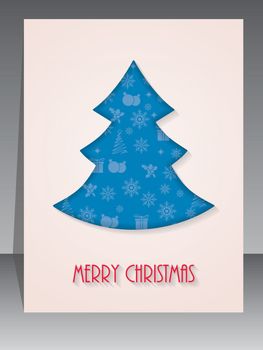 Christmas greeting card with tree shape