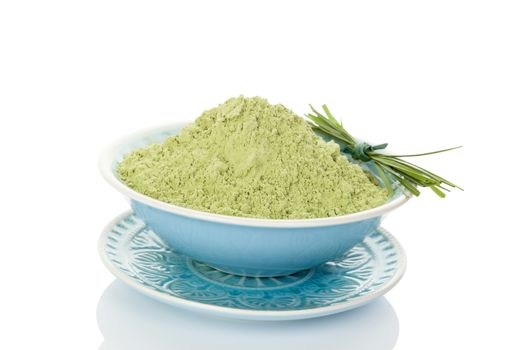 Spirulina, chlorella, barley and wheatgrass. Green dietary supplement, superfood detox.