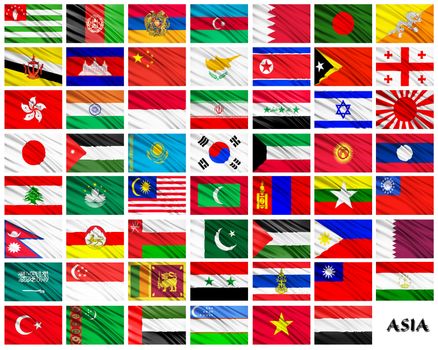 Flags of Asian countries in alphabetical order 