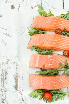 Raw salmon fish