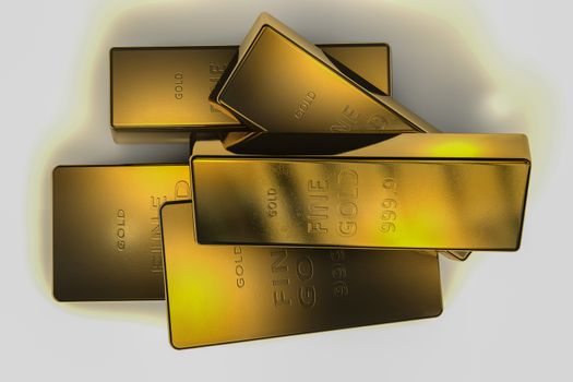 Gold bars 3d concept