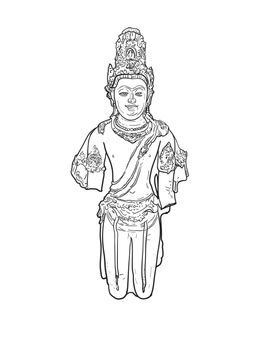  Drawing of Bodhisattva Avalokiteshvara statue