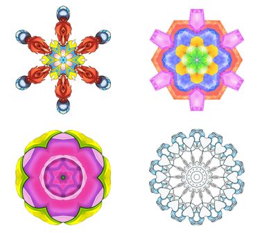 Illustration: Digital Art: Fractal Graphics: The Lord of Flower Rings Series 2. Element / Game Asset Design. Fantastic Style.