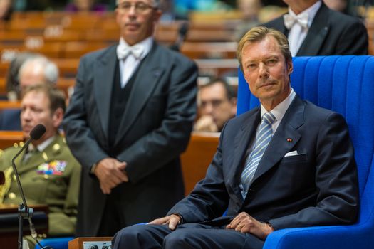 FRANCE, Strasbourg: The Grand-Duke Henri of Luxembourg is pictured during the autumn session of the Parliamentary Assembly of the Council of Europe, on September 29, 2015, in Strasbourg, France.