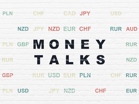 Finance concept: Money Talks on wall background