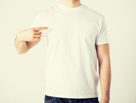 man in blank t-shirt