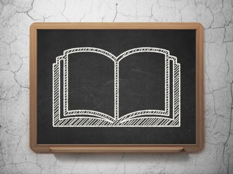 Science concept: Book on chalkboard background