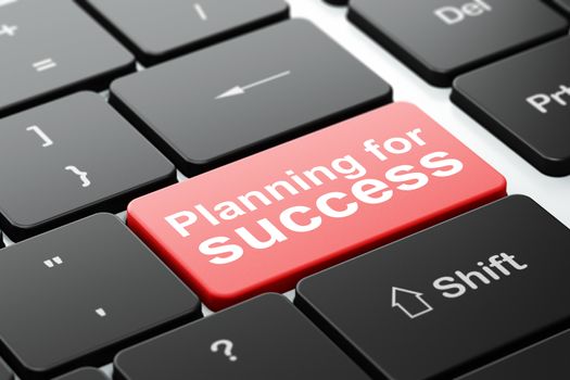Business concept: Planning for Success on computer keyboard background